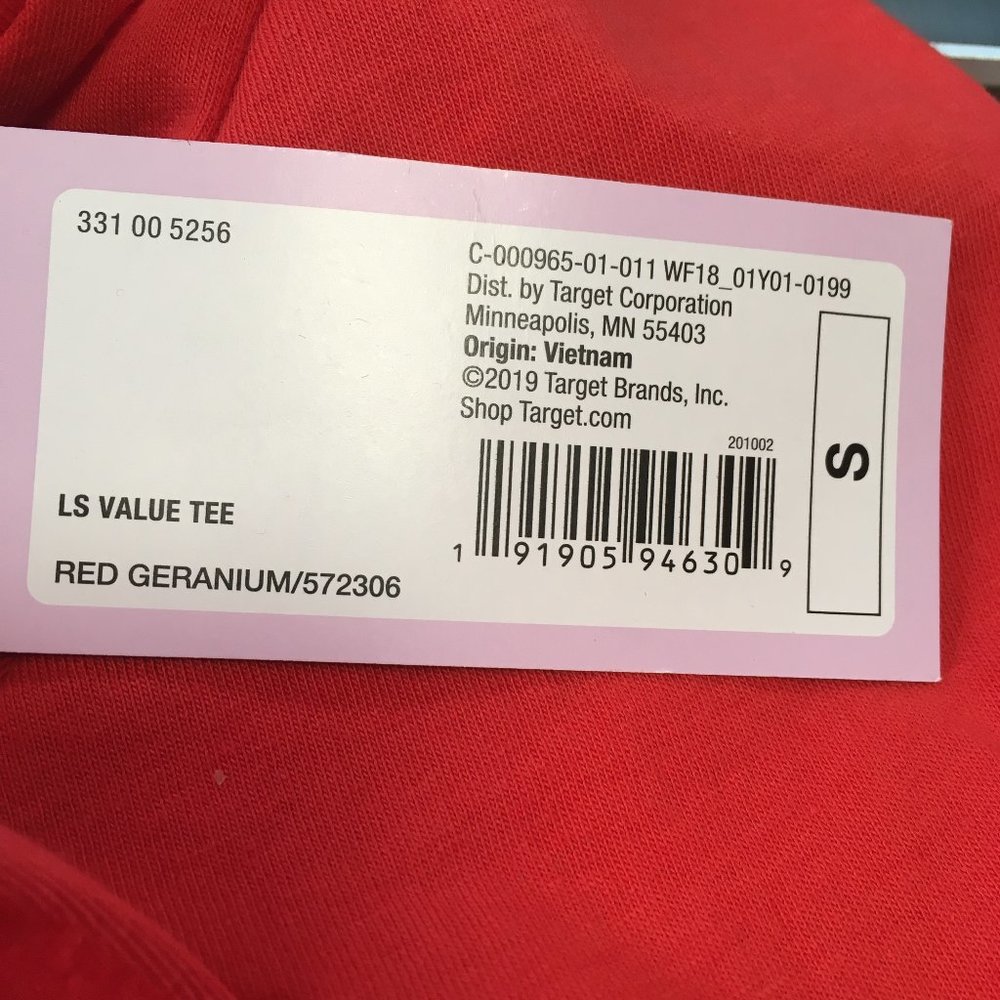 Women's Wild Fable Red Long Sleeve Crew Neck Cropped T Shirt NWT Choose Size - Picture 6 of 6